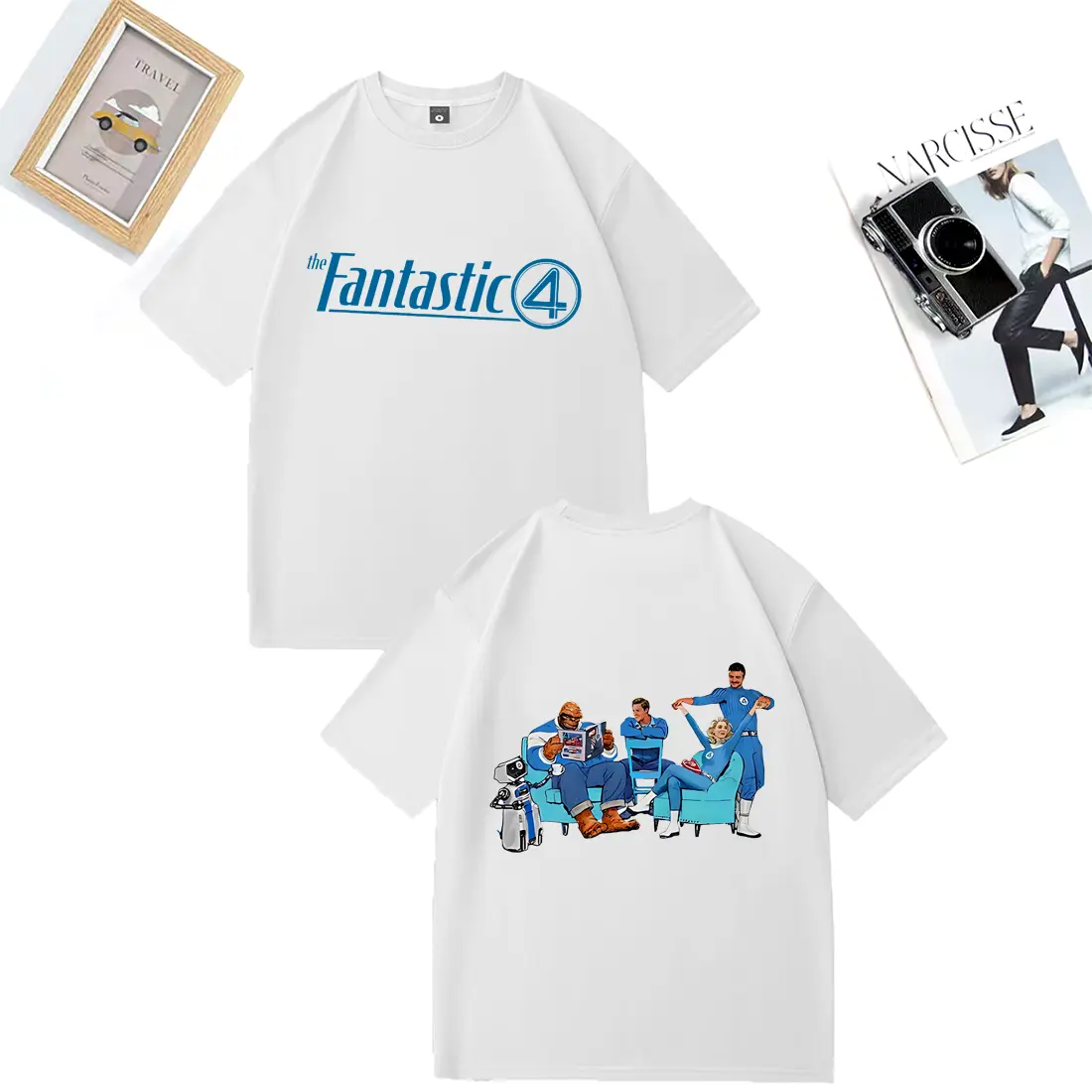 The Fantastic Four First Steps Graphics T shirt Men Street Hip Hop vintage Oversized Cotton short sleeve Unisex O-Neck T Shirts