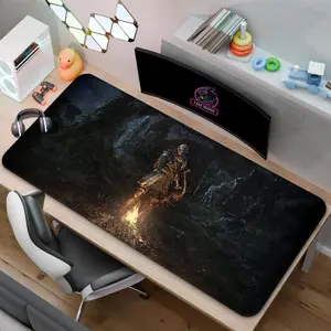 Dark Souls Bonfire Desk Mat | Chosen Undead Mouse Pad | Desk Decor Gift for Gaming Rooms