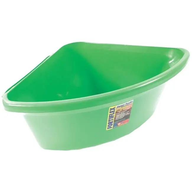 MANGO Fortex Industries Inc 24 Qt Corner Horse Feeder - Fortalloy Rubber-Polymer Wall-Mountable Tub Bucket, Cold-Resistant, Offset Lip, Easy Cleaning & Feeding (CF-24), Tubs