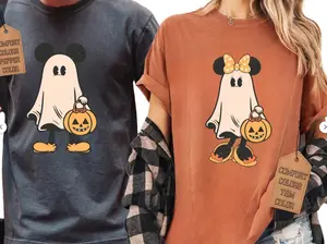 Comfort Colors Retro Halloween Couple Shirts, Ghost Shirt,, Spooky Season Shirt, Halloween