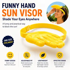 Viral 3D Printed Palm Sun Visor | Adjustable Sun Hat for Outdoor Sports | Quick-Dry & Breathable Beach Headband | Funny TikTok Trend Must-Have | UV Protection for Hiking, Running, Beach Days