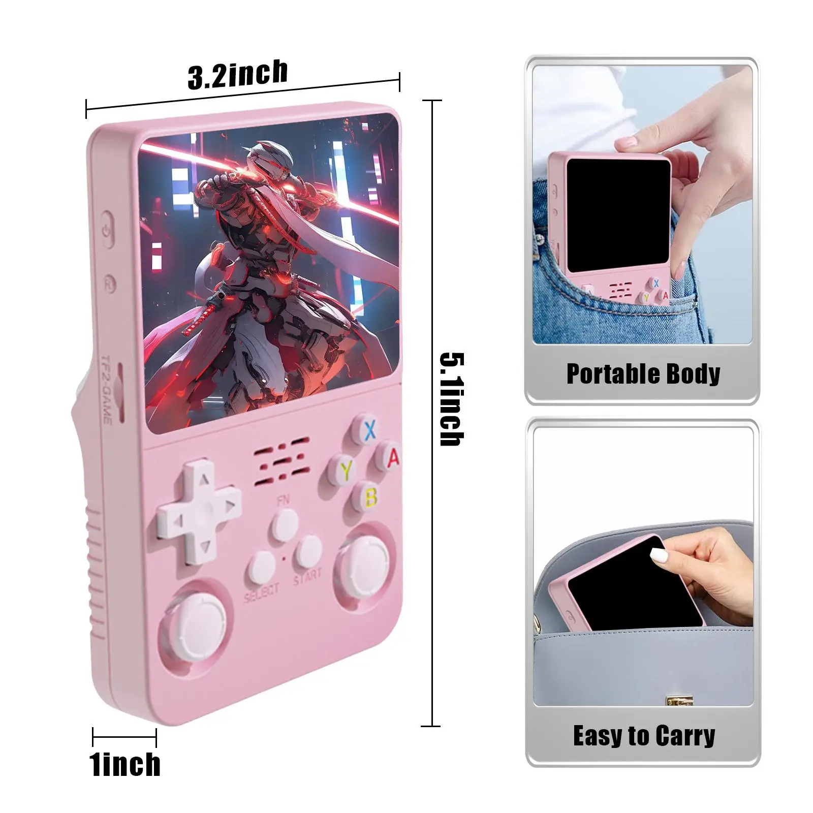 R36S Retro Handheld Game Console 64G, Compatible 21 Emulator,3500mAh Battery,Linux System,3.5" IPS Screen Portable Mini Emulator Handheld,Gift for Adult,Men