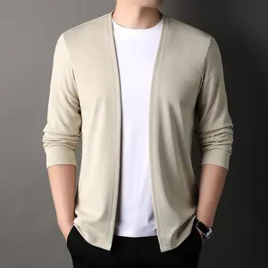 2025 Spring New Solid Color Knitted Men's Casual Knitwear Fashion Korean Version Cardigan Men's Jacket Thin Dropshipping