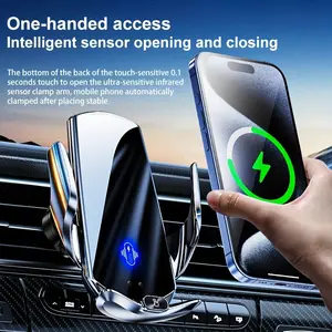 Smart Car Wireless Charger with Anti-Slip Stable Bracket, Universal Fast Charging Pad for iPhone, Samsung, Xiaomi, Oneplus, Perfect Gift