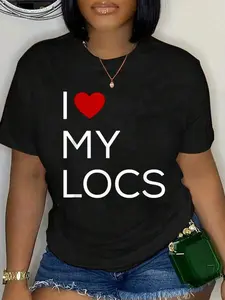 "I Love My Locs" Graphic T-Shirt, Unisex Casual Short Sleeve Crew Neck in 100% Soft Cotton with a Simple, Comfortable Oversized Fit