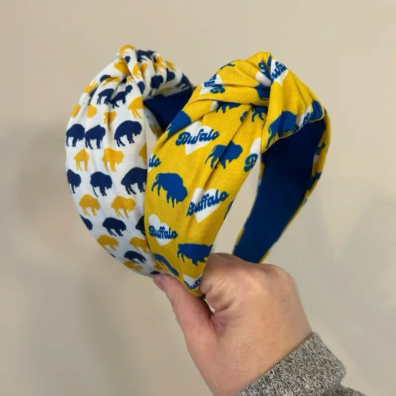 Knotted Buffalo Hockey Headband, Stylish Sports Accessory for Game Days