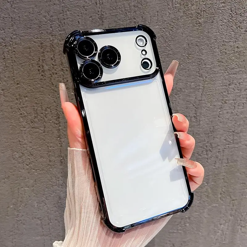 Compatible  Phone Case iPhone 17 Pro Max 16 15 Plus Air 14 13 12 11  Transparent Full Coverage Four Corners Anti-drop Casing