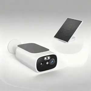 2K Smart Solar Camera, Wall-Mounted Night Vision Camera, Two-Way Audio WiFi Camera, Wireless Outdoor Waterproof, 7500mAh Camera, Mini security Camera, Subscription-Based AI Face Recognition/Vehicle/Pet Detection, Supports Cloud Storage, SD Card, TF Card