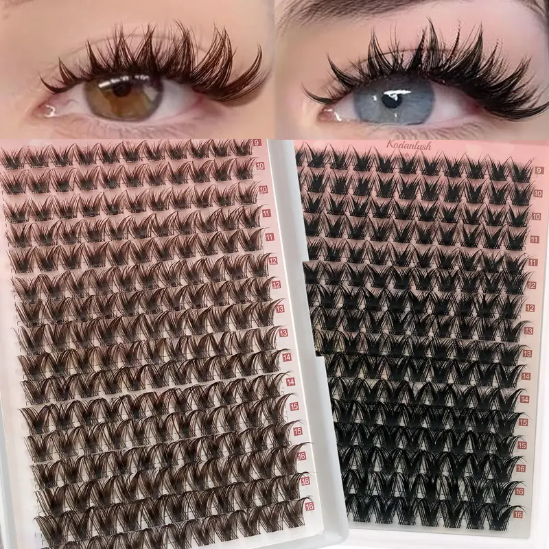 DIY Volume Manga Cosmetic Eyelash Clusters, 9-16mm CC Curly Thin False Lashes, DIY Dramatic Lashes for Night Out Individual Extensions