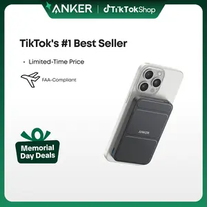 Anker Magnetic Power Bank, Built-In Foldable Stand, USB-C Port on the Side, 5,000mAh Capacity, Perfectly Compatible with iPhone 17/16/15/14/13 Series summervibes