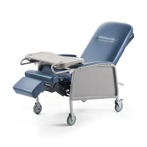 VEVOR Geri Chair Recliner, 3-Position Reclining Geri Chair, Movable Medical Recliner Chairs with 4 Wheels, Soft Padded Seat Detachable Tray, Ideal for Hospital, Nursing Home, and Geriatric Home Care
