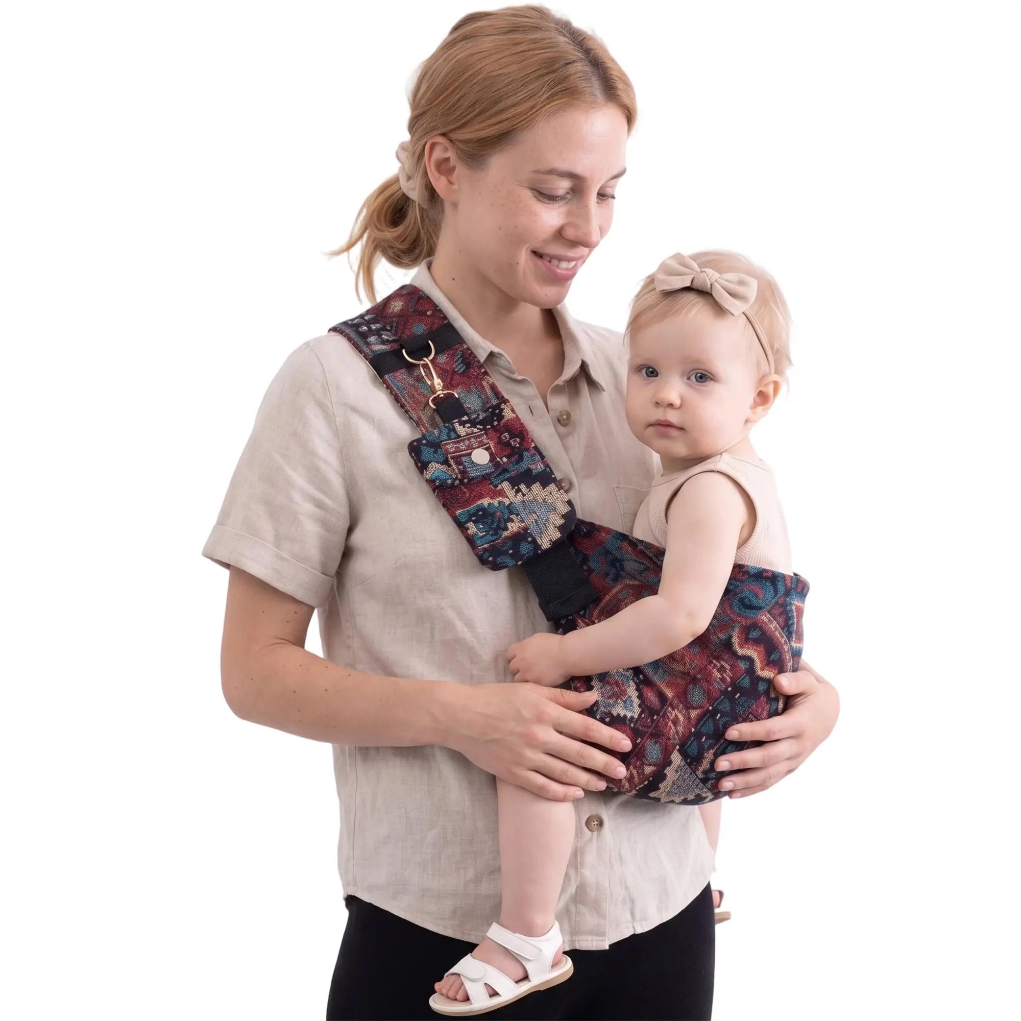 YUBEBE Foldable BOHO Baby Sling Carrier for Toddler