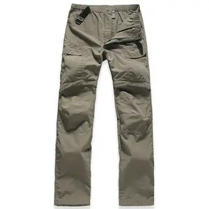 Mens Hiking Pants Quick Dry Lightweight Fishing Convertible Zip Off Safari Trousers