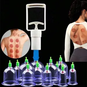 Vacuum Cupping Relaxation Set with Pump, Chinese Massage Kit, Body Massager Suction Cups, Relieve Stress Tool, Gift Box Included