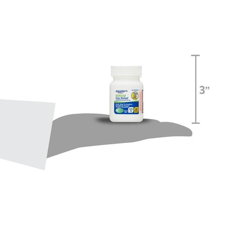 Equate Extra Strength Gas Relief Softgels, Simethicone 125 mg, 20 Count – Fast-Acting Relief for Gas, Bloating & Pressure, Healthcare Fitness Vitamin