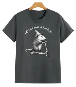 [Lunicora] Off To Cause A Kerfuffle TShirt,  Funny Shirt, Cool Vintage Fashion Tshirt, Classic Short Sleeve Novelty Tees