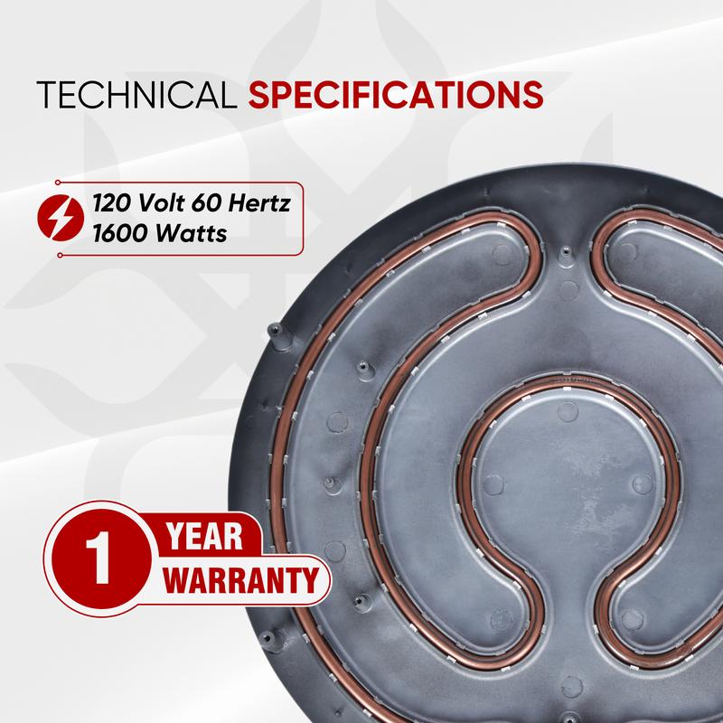 Ethniq 16" Griddle for Ethiopian Injera, Somalian Anjero, Crepe, Lefse, Mogogo, Mitad, Pancake Teff Maker - Adjustable Digital Heat Control - Non-Stick Surface - Even Heat Distribution