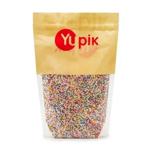 Yupik Birthday Cake Sprinkles, 2.2 lb (35.2 oz), Rainbow Nonpareil Sprinkles, Gluten-Free, Kosher, Cholesterol-Free, Sodium-Free, Fat-Free, Ideal for Ice Cream, Cakes & Donuts Decorating