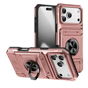 Heavy Duty iPhone Wallet Case (13-17 Series) |   Military-Grade Shockproof + 2-Card Holder + Stand |   Perfect for iPhone 17/17 Pro Daily Use
