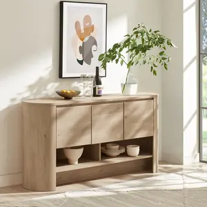 Duval 62 Inch Oval Sideboard in Light Oak Duval 62 Inch Oval Sideboard in Light Oak