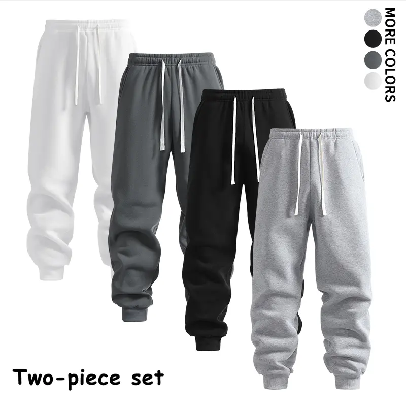 Men's #SohoChic 2-Pack Relax-Fit Essential Sweatpants - Comfy Pants, Cosy Men's Pants, Joggers, Adjustable Waist, Cuffed Ankles, Soft Drawstring Streetwear Trousers for Casual Office & Home Lounge