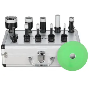 fathersdaygift VEVOR Diamond Core Drill Bit Set, 8 PCS 6/8/10/13/19/25/32/50mm Diamond Hole Saw Kit, with Finger Milling Bit Saw Blade and Storage Case, for Dry and Wet, Diamond Drill Bits for Ceramic Tile