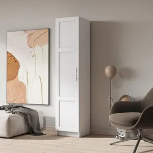Slim Tall Storage Cabinet, Pantry Cabinet with Doors Shelves Small Space for Kitchen Living Room Bathroom