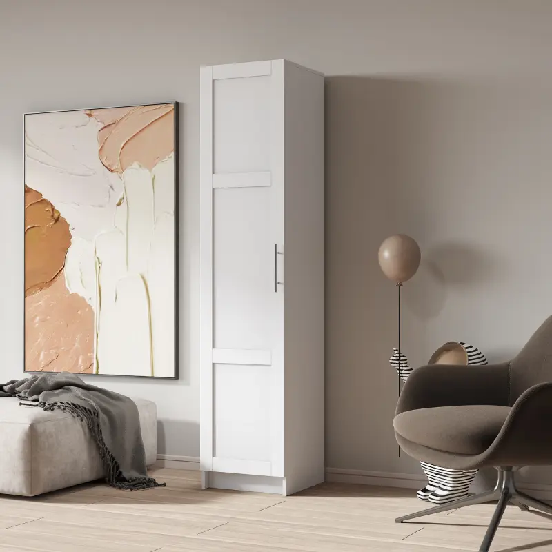 Slim Tall Storage Cabinet, Pantry Cabinet with Doors Shelves Small Space for Kitchen Living Room Bathroom