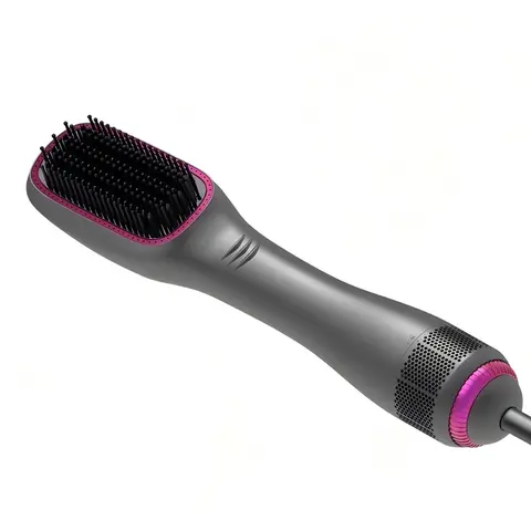 3 in 1 Professional Salon Hair Dryer Brush - 1200W Powerful Ceramic Tourmaline ABS, 3 Heat/2 Speed Settings, Blowdryers Brush for Hair for Bouncy Curls, DIY Blowout, Curl Routine (Gray)