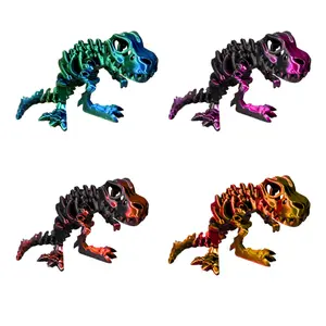 Endertoys 3D Printed Articulated Dinosaur Skeleton Fidget Toy - T-Rex Spinosaurus Stegosaurus Triceratops Mammoth Animal Figurine Shelf Decor Desk Pet