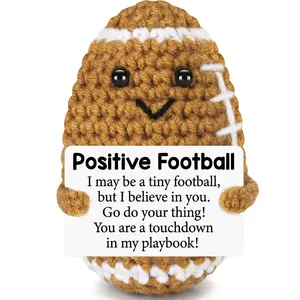 Unique Handcrafted Knitted Football Plush Emotional Support Plush,100% Cotton Safe Material Full Filling,Meaningful Birthday Gifts For Women Men Teacher Appreciation Gifts For Him,Healing Companion Stress Relief Toy Home Ornament Bag Pendant Holiday Gift