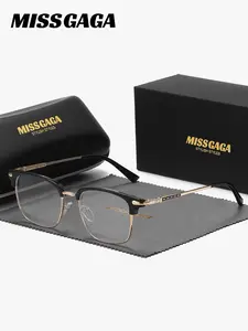 MISSGAGA 1 Piece Unisex Refined Design Full Frame Plano Glasses Showcasing Personality Square Frame Plano Glasses Stylish Glasses