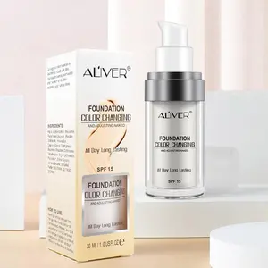 Aliver Foundation Liquid, Makeup Cream, Soft Matte Long-Lasting Hydrating Base, Natural Finish Medium Coverage, Non-Alcoholic, Single Item