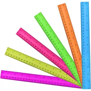30 count Clear Ruler, 12 Inch Plastic Rulers for School, Home, or Office, Clear Plastic Rulers, Assorted Colors.
