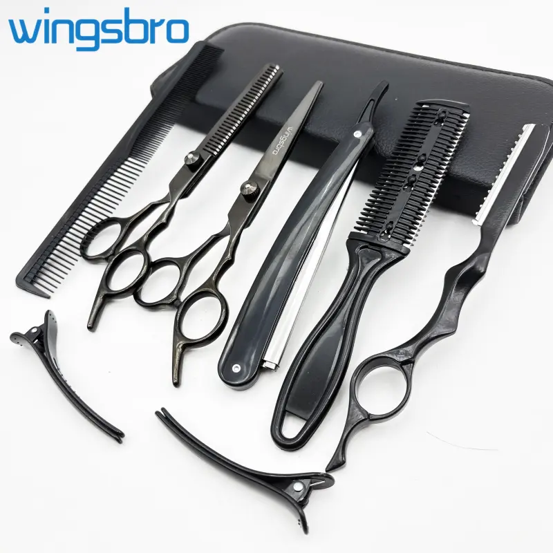 wingsbro Hair Cutting Kit, Professional Barber Equipment with 6.7-Inch Shears, Included Comb & Clips for Effective Home & Salon Styling