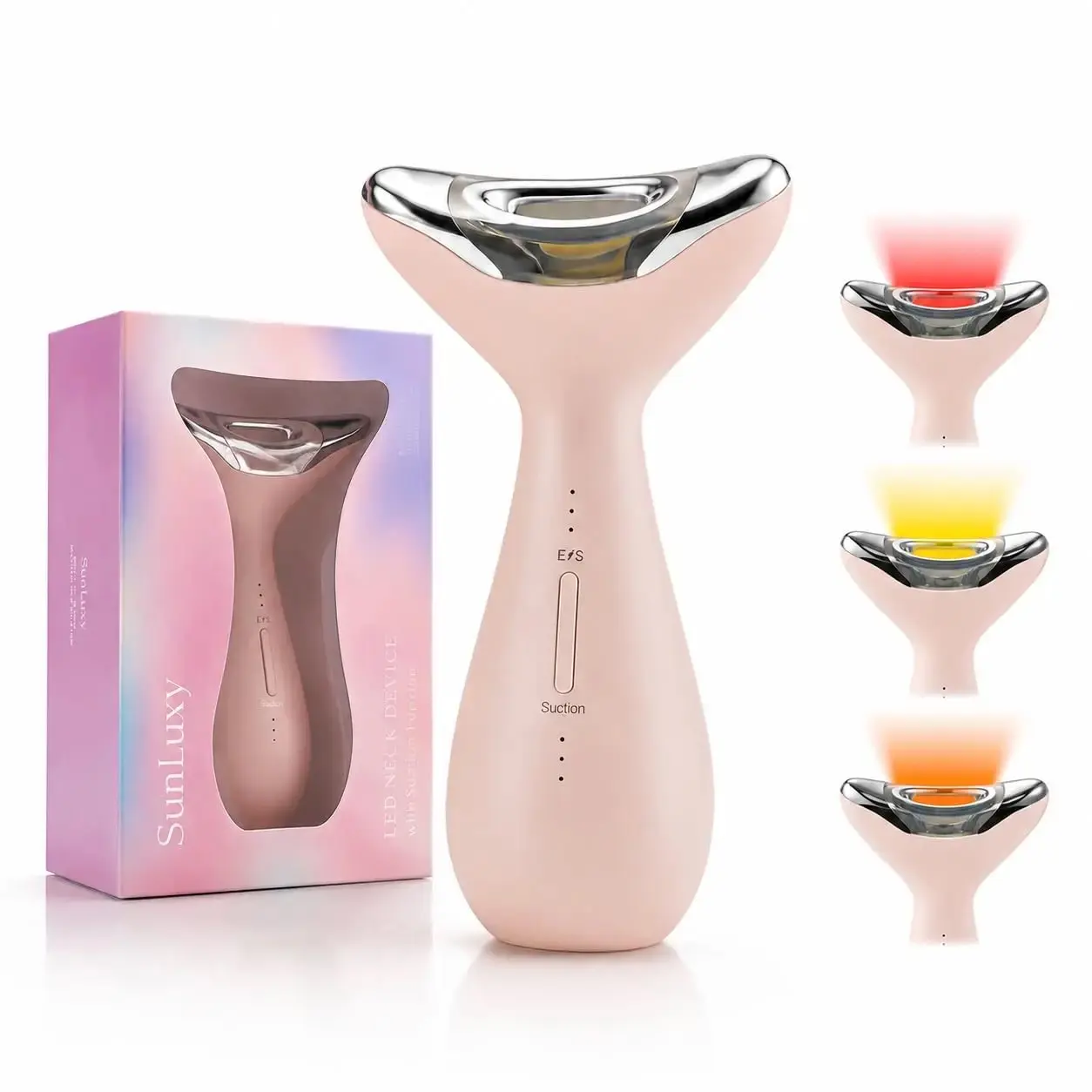 Facial Beauty Massager with Red Light Therapy, 5-in-1 Heated Skincare Tool for Face & Neck Firming with Gentle Suction & Vibration, Rechargeable for All Skin Types, Facial Beauty Massagers