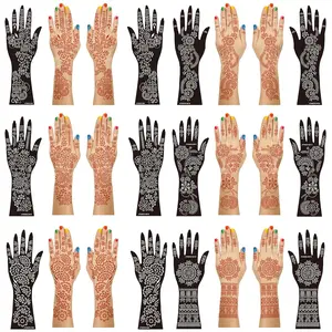 Henna Tattoo Stencil Kit, 12 Sheets Temporary Tattoo Templates for Hand, Forearm