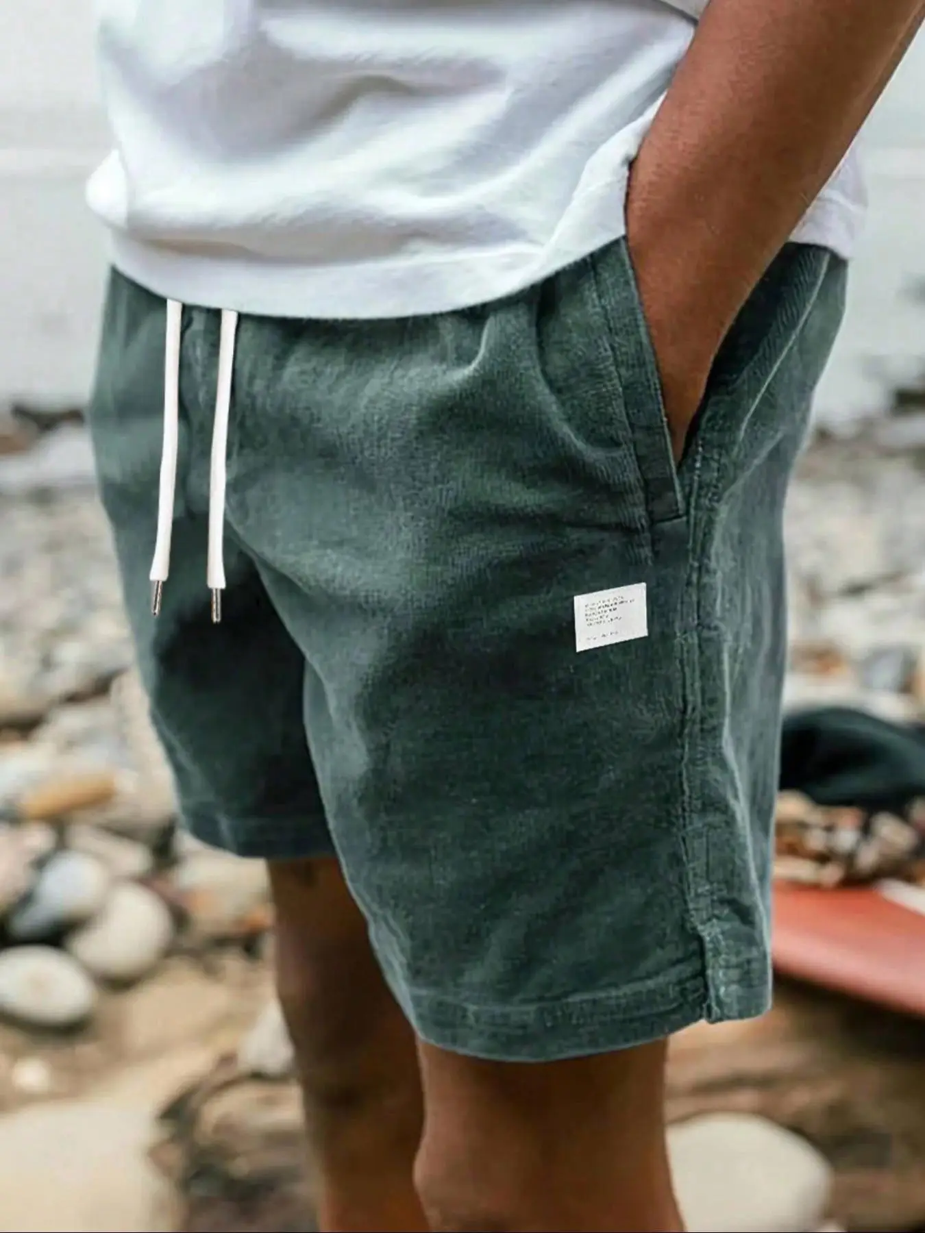 Men's Regular Fit Solid Color Corduroy Shorts, Casual Comfy Breathable Shorts for Summer, Men's Bottoms for Daily Wear, Outdoor Shorts, Casual Fashion