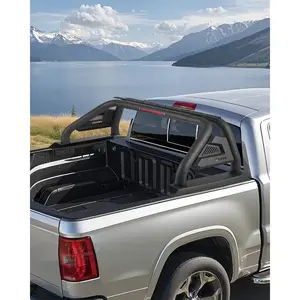 VEVOR Truck Bed Bar, Universal Pickup Sport Adjustable Bar Chase Rack Compatible with Mid-Size Truck, Carbon Steel Construction with LED Brake Light, No Rack Included