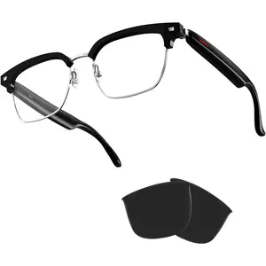 TWS   Audio Glasses - Blue Light Blocking & Sunglasses Lens kits for Office Outdoor  Drive -  Glasses for Men & Women - Transparent Frame