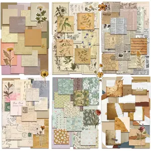450 PCS Vintage Scrapbook Supplies Junk Journal Supplies, Scrapbook Supplies Kit Include Flowers for Scrapbooking, Planner, Craft Supplies