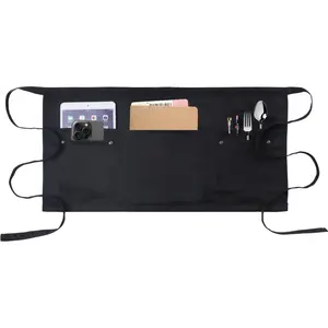 Server Apron with 5 Pockets - Rivet buckle Unisex Short/Half Waiter Waist Short Apron