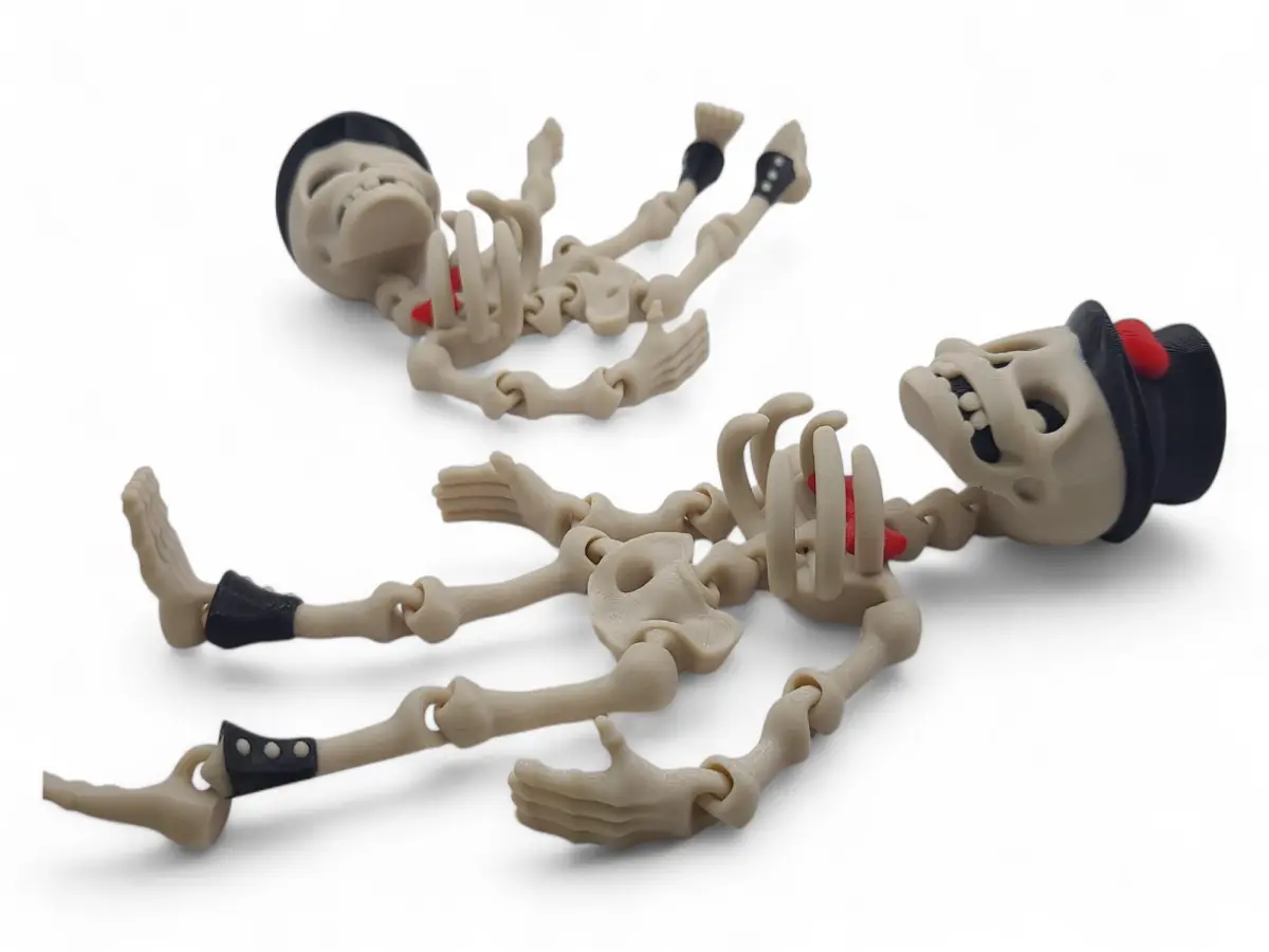 Flexi Skeleton Figure ~ 3D Printed Articulated ~ Halloween Decor ~ Desk Toy ~ Gift