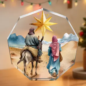 Acrylic logo, showcasing Christmas scenes, Father's Day gifts, desktop church home altar decorations, Christmas decorations, perfect for home, office or desktop decoration - the perfect Christmas gift for friends and family