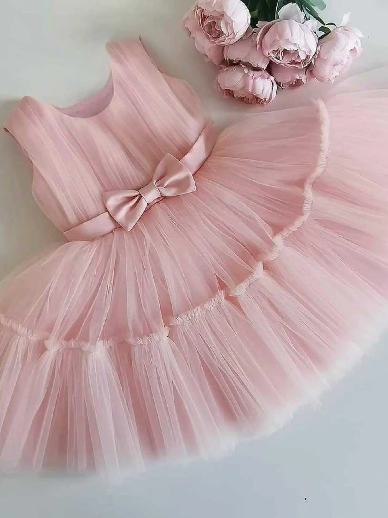Toddler Girl's Solid Ballet Tutu Party Dress, Little Girl Dress, Cute Elegant Princess Dress for Birthday Wedding Party, Kids Clothes for All Seasons