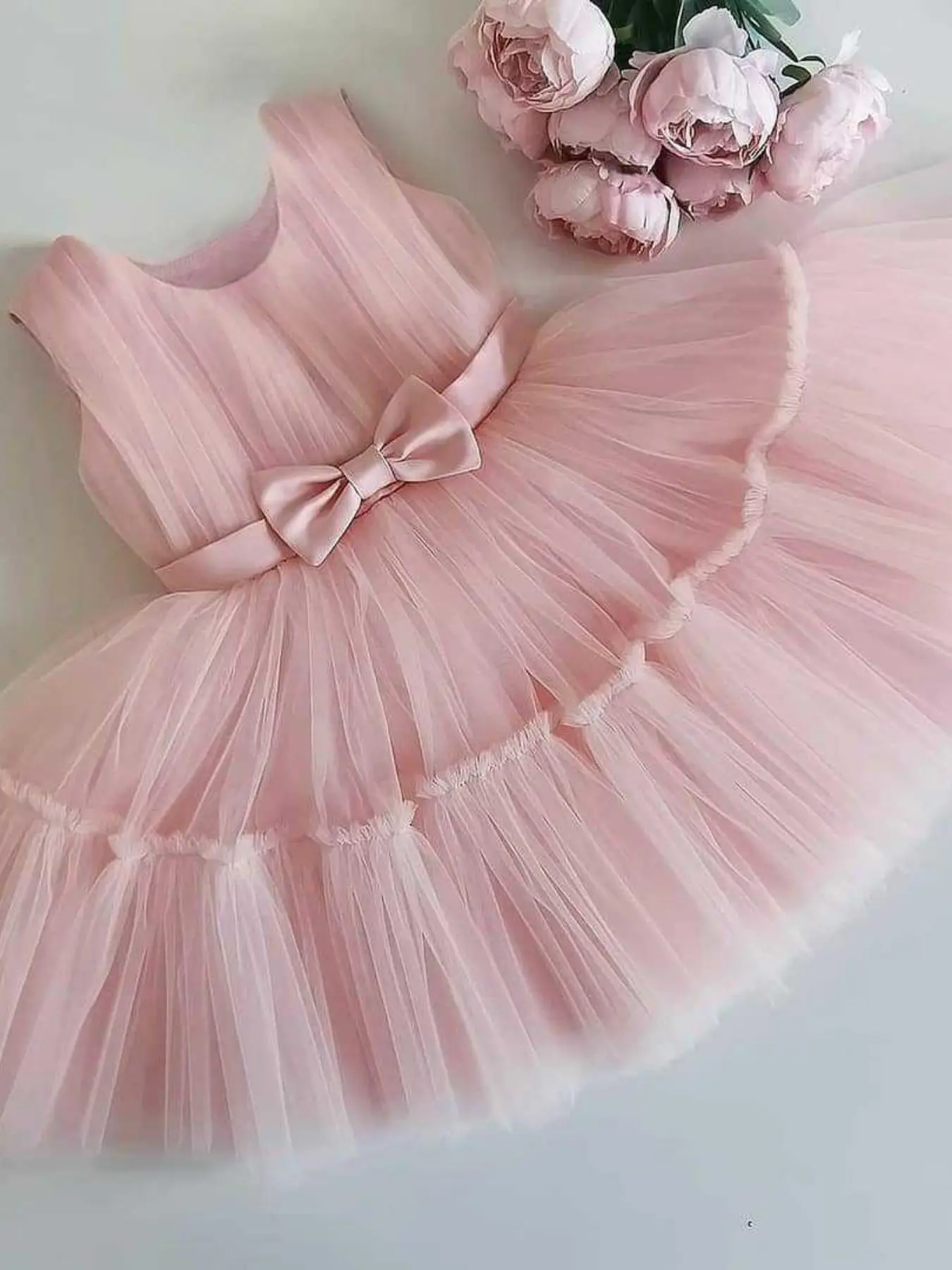 Toddler Girl's Solid Ballet Tutu Party Dress, Cute Elegant Princess Dress for Birthday Wedding Party, Kids Clothes for All Seasons