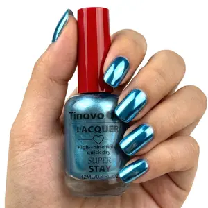 Tinovo Uno Blue-Green Mirror Effect Nail Art Polish Long-lasting, quick-dry formula without curing Chrome-plated glossy finish Nail care product