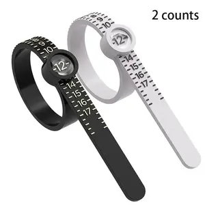 2Pcs Ring Measuring Kit with Magnifying Glass, Ring Measuring Tape, Ring Measuring Tool for Measuring Engagement Rings, Wedding Rings, Jewellery, Jewelry, Bridal