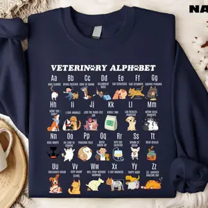 Veterinarian Sweatshirt, Veterinary Alphabet T-Shirt, Veterinary Assistant Sweater, Vet School Shirt, Vet Med Student Gift