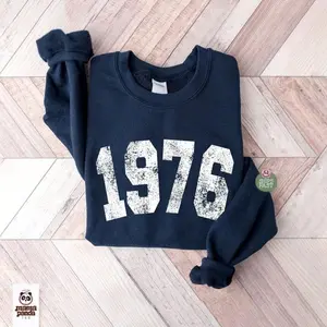 [Sale Up To 50%] 1976 Sweatshirt, 50th Birthday Sweatshirt, 50th Birthday Gift, Birthday Gift for Men, Distressed 1976 Sweater, Vintage 1976 Birthday Shirt, streetwear graphic tee